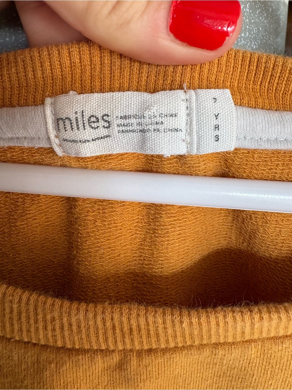 Miles Mustard Girls Sweatshirt Dress Size 7 French Terry Pocket Cozy Kids - Picture 3 of 8